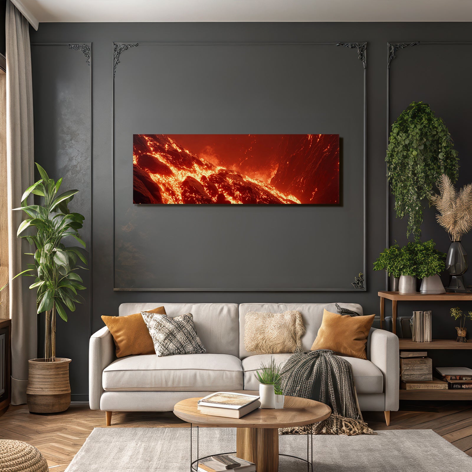 Lavafluss Im Aktiven Vulkan