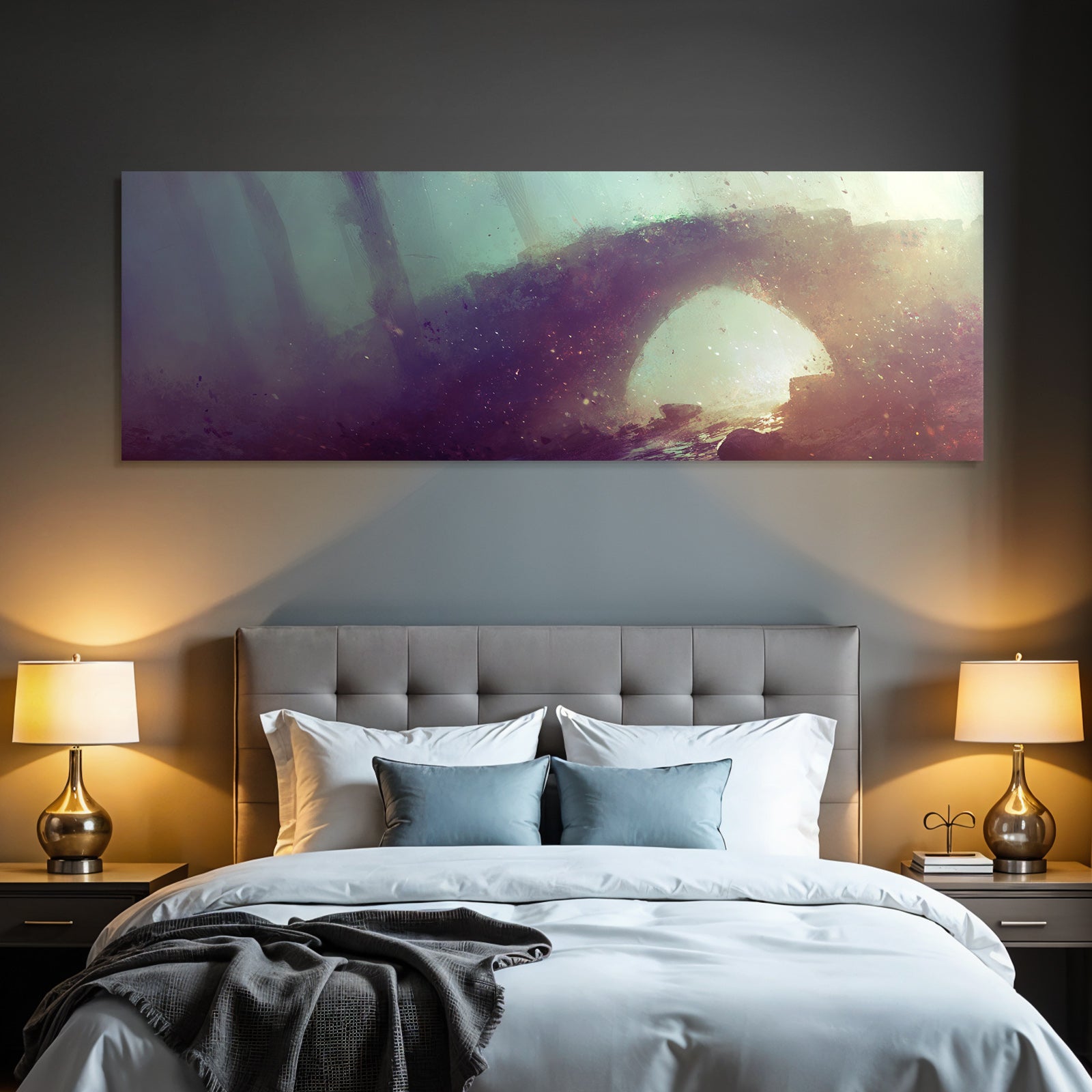Mystische Andereweltliche Landschaft Mit Bogen