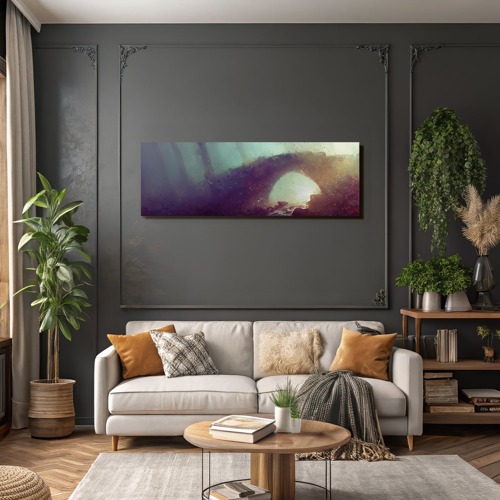 Mystische Andereweltliche Landschaft Mit Bogen