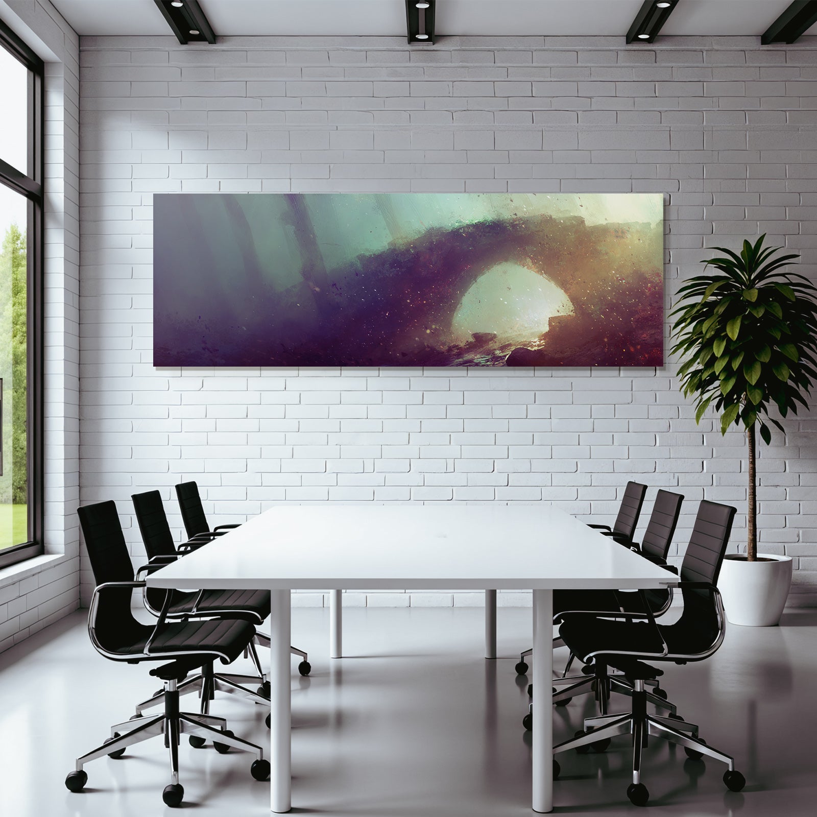 Mystische Andereweltliche Landschaft Mit Bogen