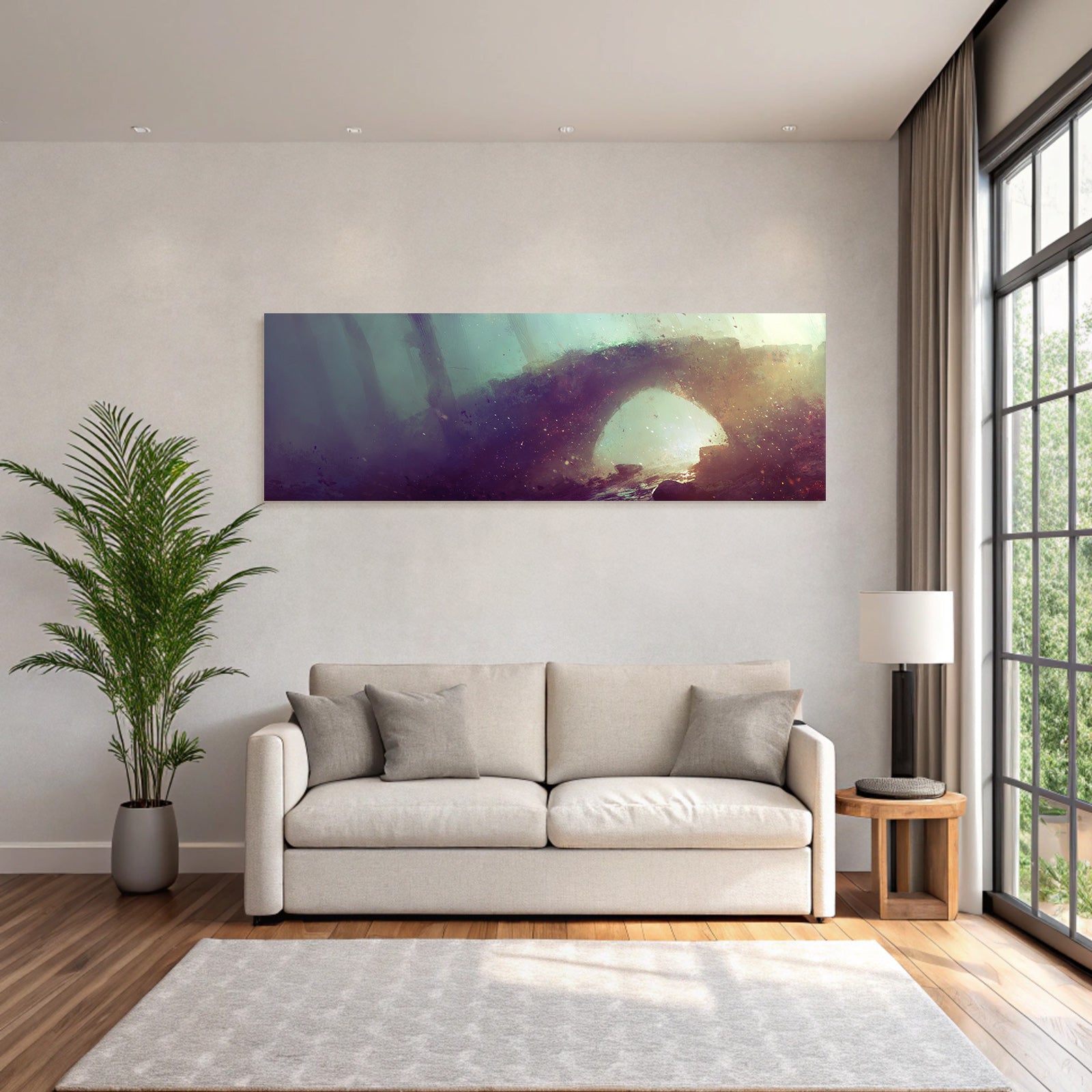 Mystische Andereweltliche Landschaft Mit Bogen