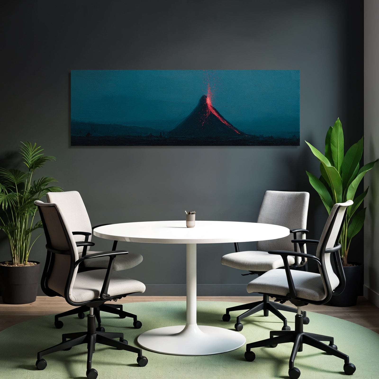 Vulkaneruption Mit Fliessender Lava