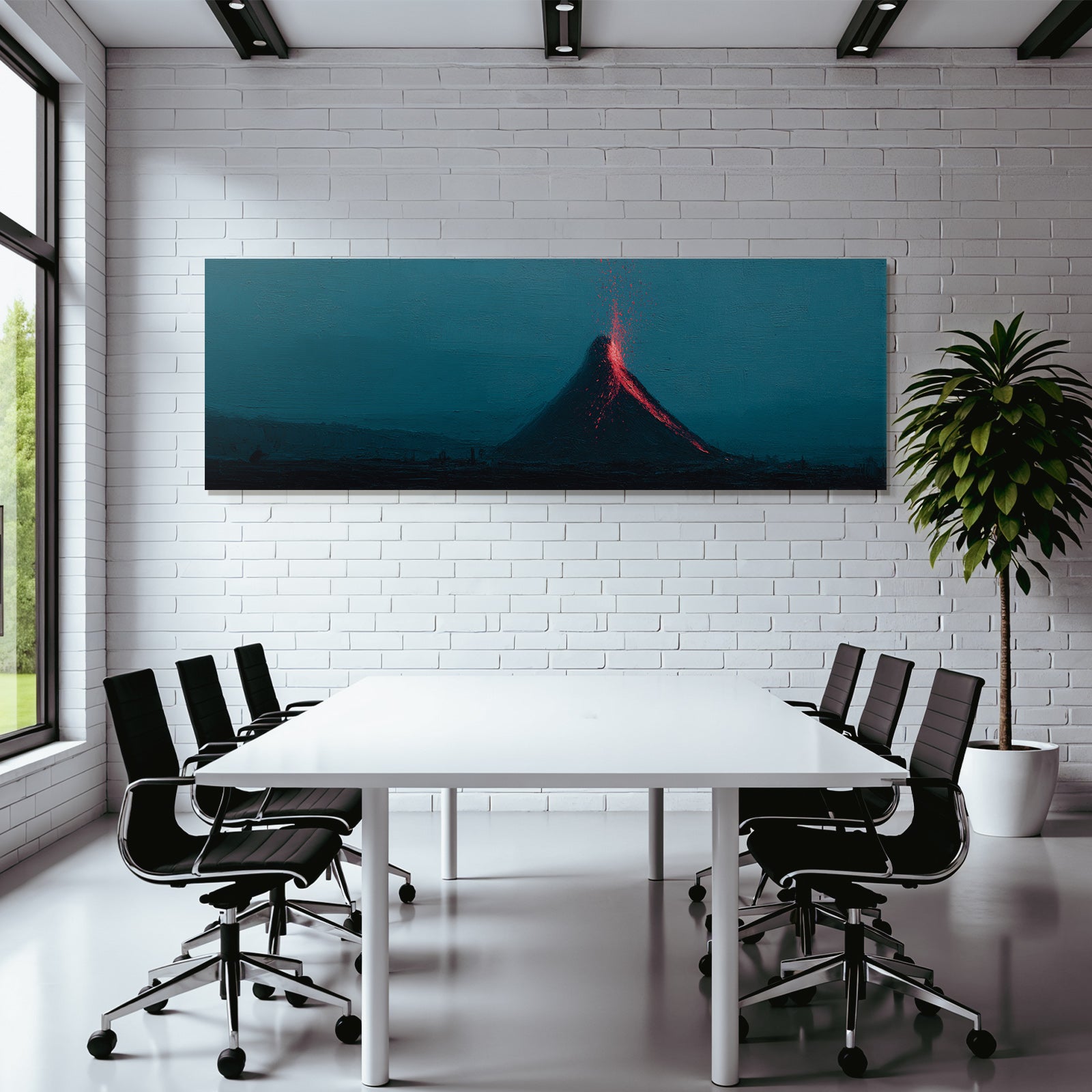 Vulkaneruption Mit Fliessender Lava