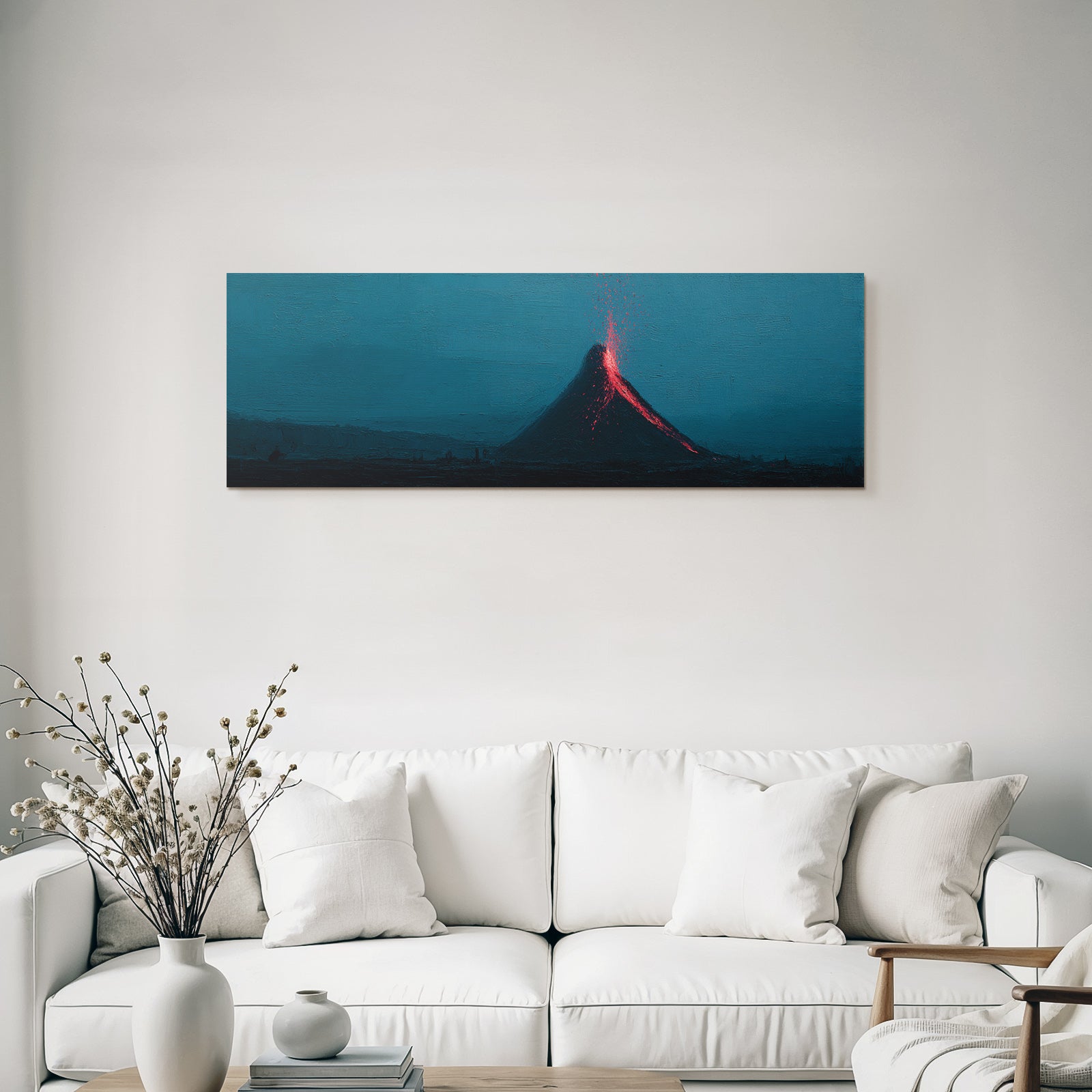 Vulkaneruption Mit Fliessender Lava