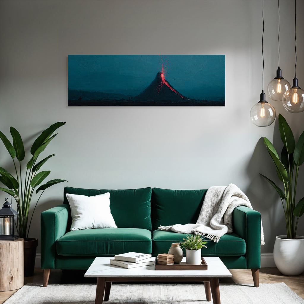 Vulkaneruption Mit Fliessender Lava