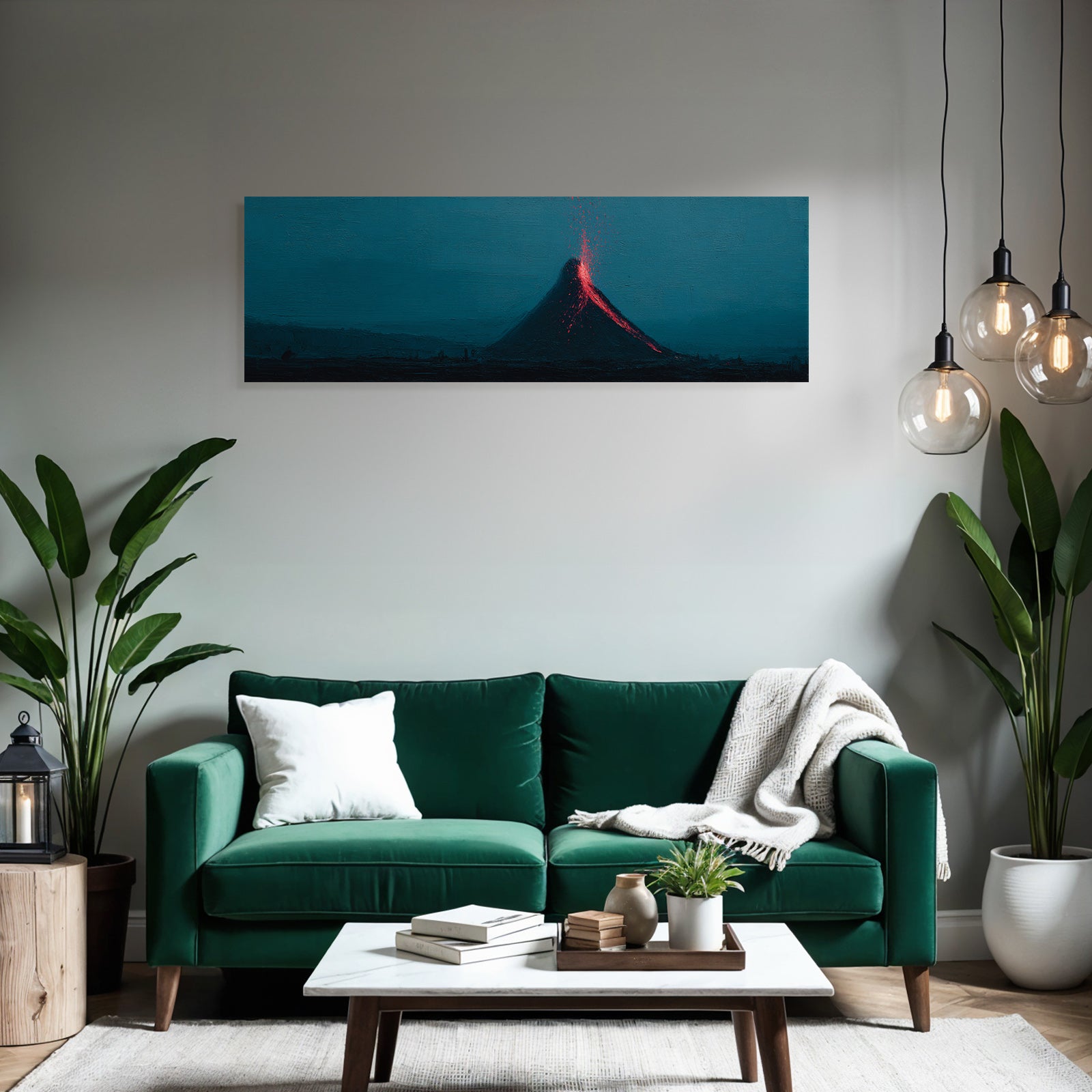 Vulkaneruption Mit Fliessender Lava