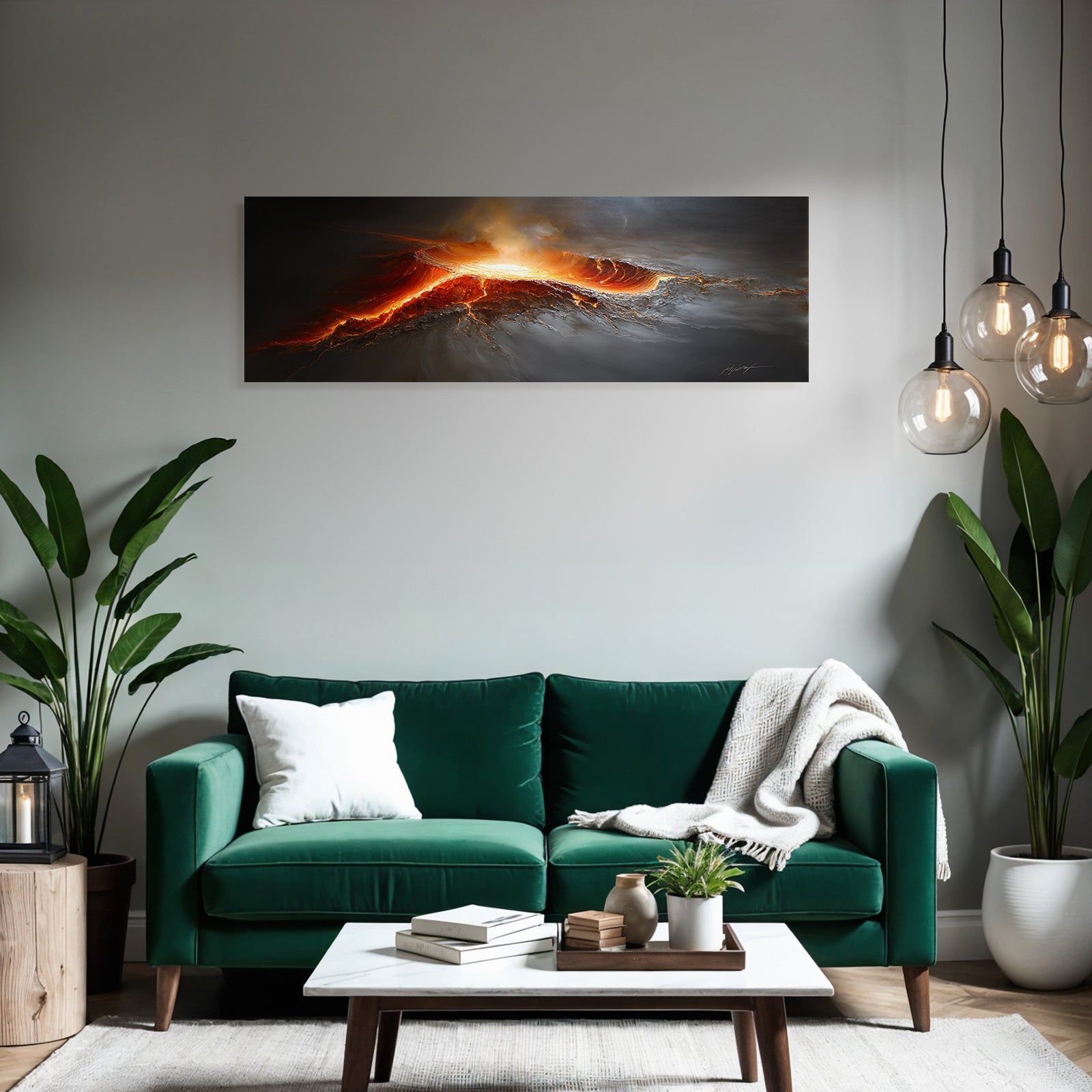 Vulkanischer Ausbruch Abstrakte Kunstdarstellung