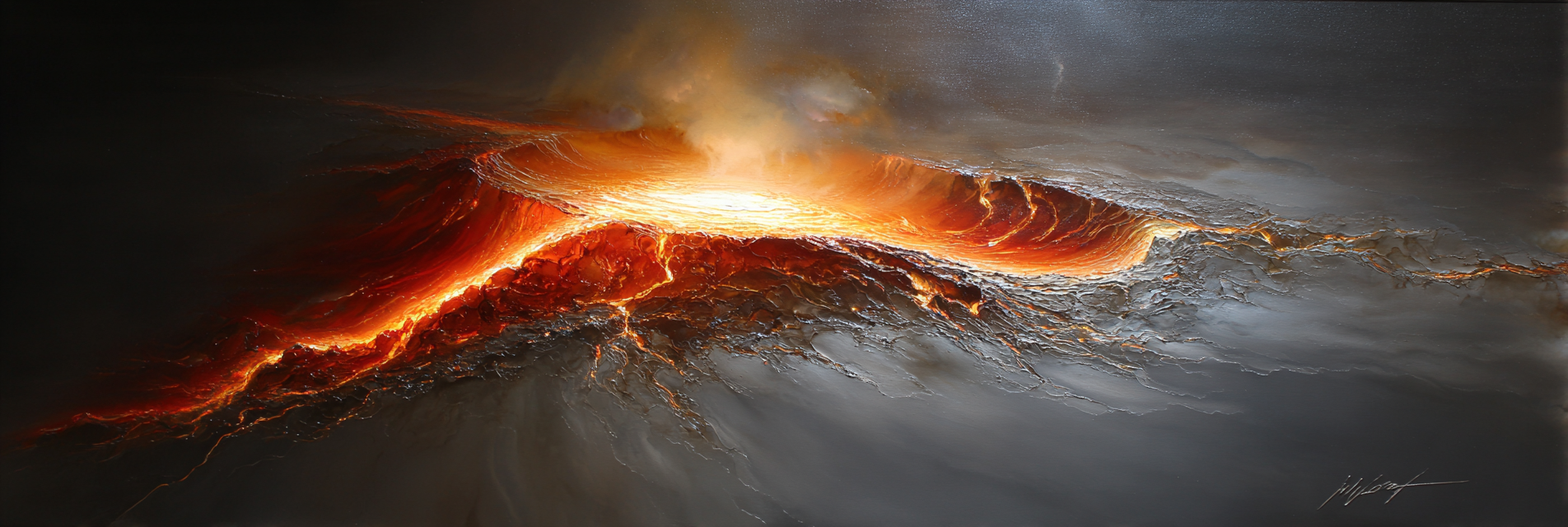 Vulkanischer Ausbruch Abstrakte Kunstdarstellung | Feuer und Vulkane | Natur