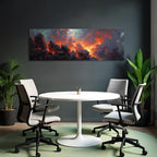 Vulkanlandschaft Mit Lava Und Dramatischen Wolken