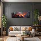 Vulkanlandschaft Mit Lava Und Dramatischen Wolken