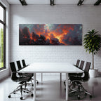 Vulkanlandschaft Mit Lava Und Dramatischen Wolken