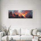 Vulkanlandschaft Mit Lava Und Dramatischen Wolken