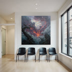 Dramatische Landschaft Mit Turbulentem Himmel Und Knorrigen Bäumen