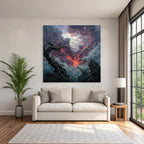 Dramatische Landschaft Mit Turbulentem Himmel Und Knorrigen Bäumen