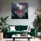Dramatische Landschaft Mit Turbulentem Himmel Und Knorrigen Bäumen