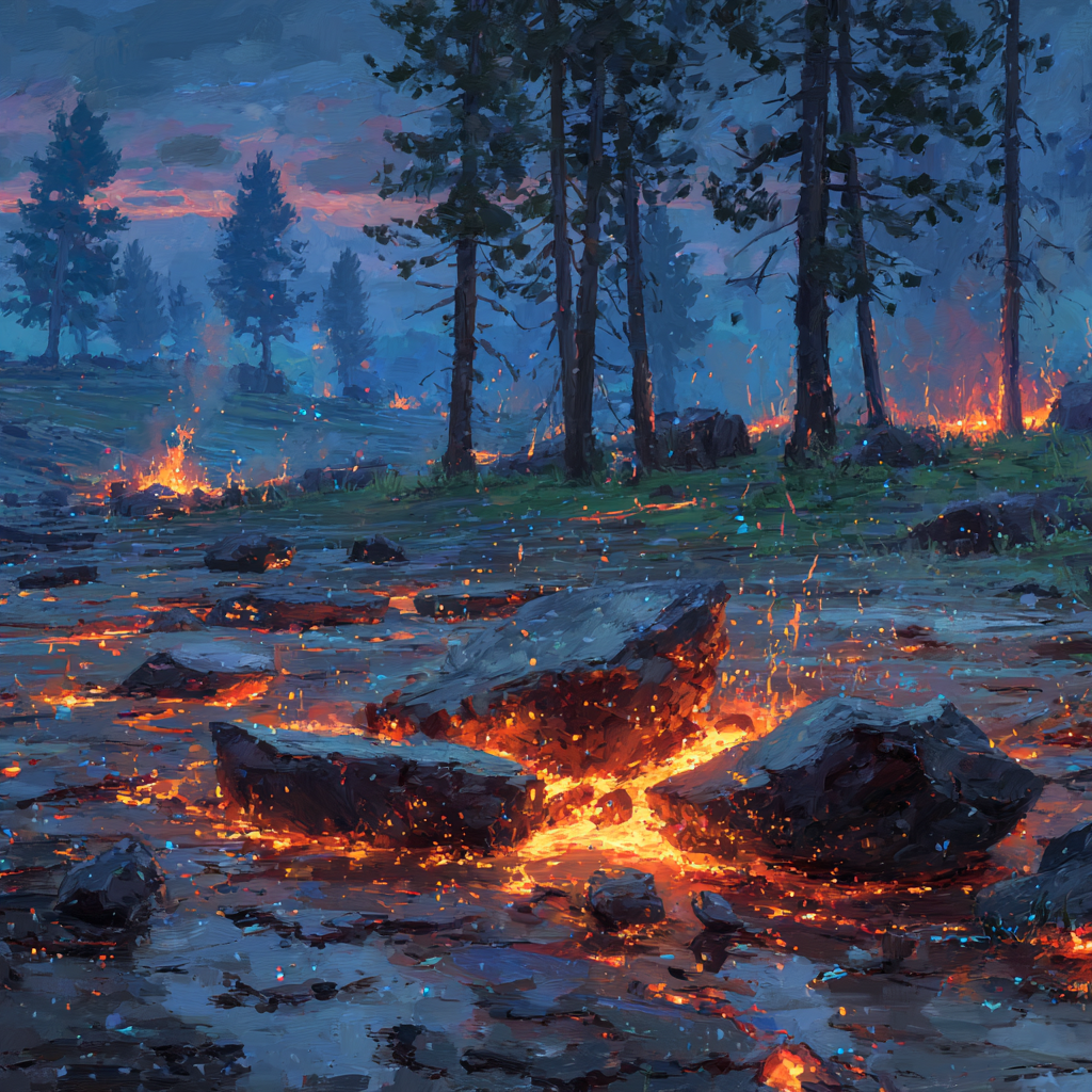 Dramatische Lavalandschaft Im Wald | Feuer und Vulkane | Natur