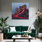 Dramatische Ruine Mit Lavastrom