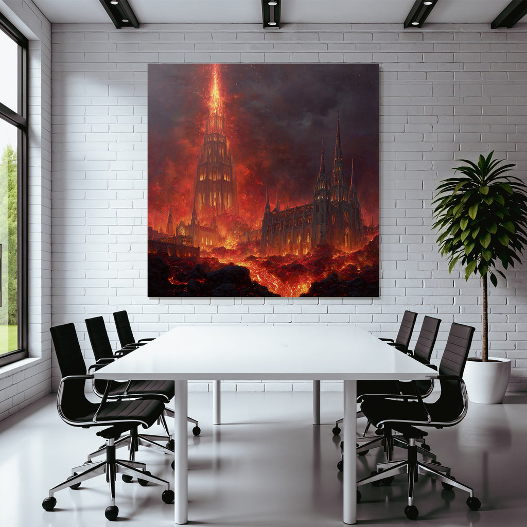 Feuriger Turm In Apokalyptischer Landschaft