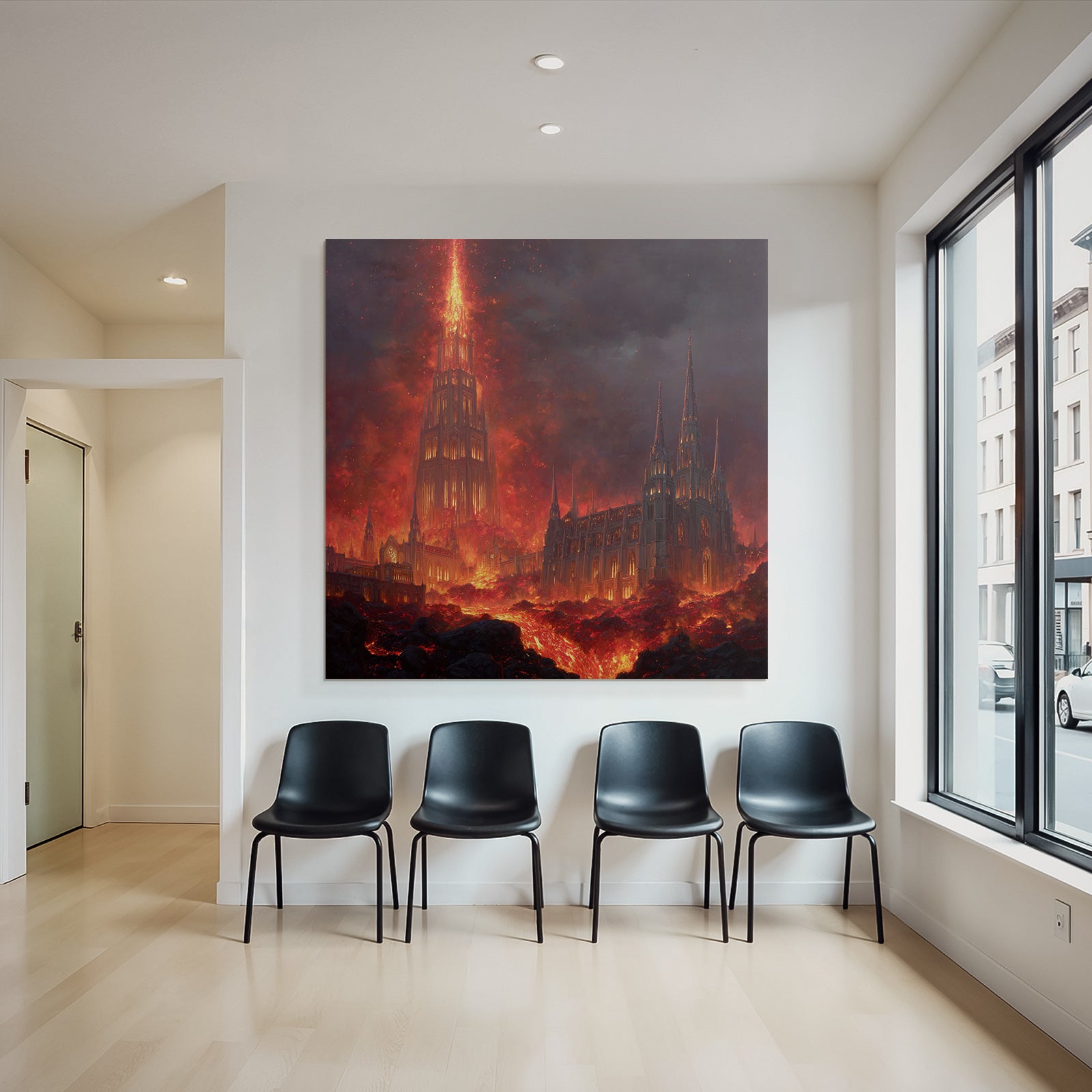 Feuriger Turm In Apokalyptischer Landschaft