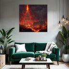 Feuriger Turm In Apokalyptischer Landschaft
