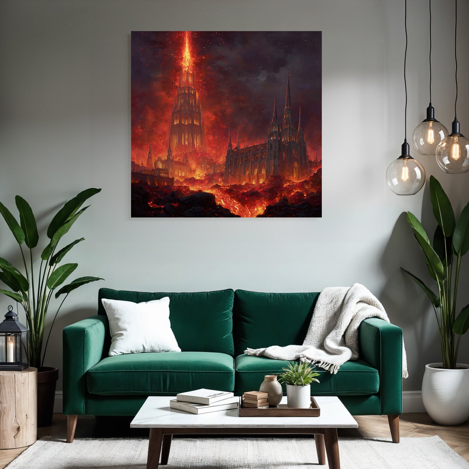 Feuriger Turm In Apokalyptischer Landschaft