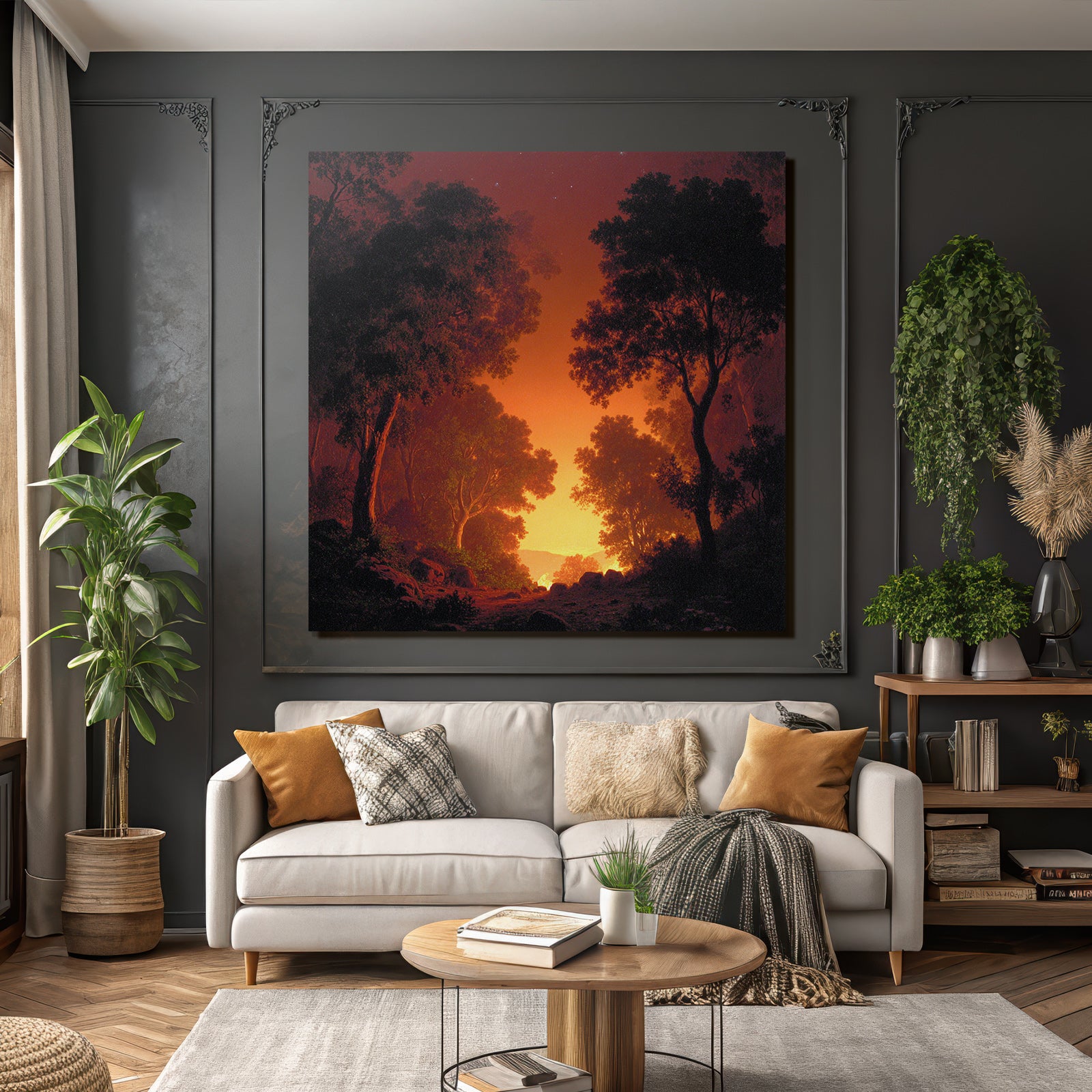 Friedlicher Wald Bei Sonnenaufgang