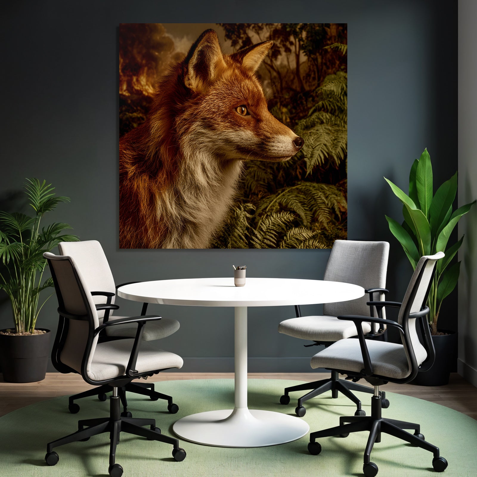 Fuchs Im Farn Vor Rauch Und Feür