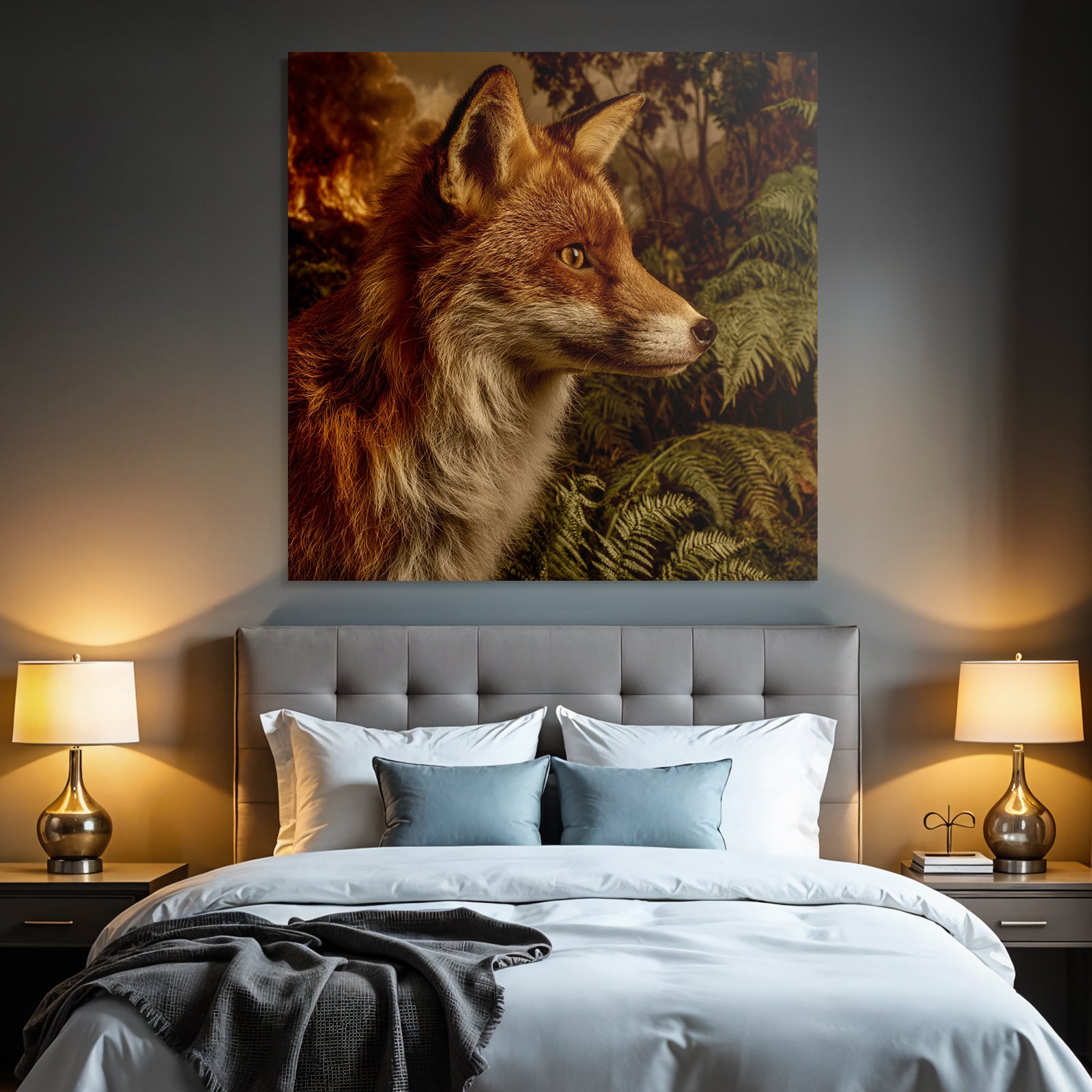 Fuchs Im Farn Vor Rauch Und Feür