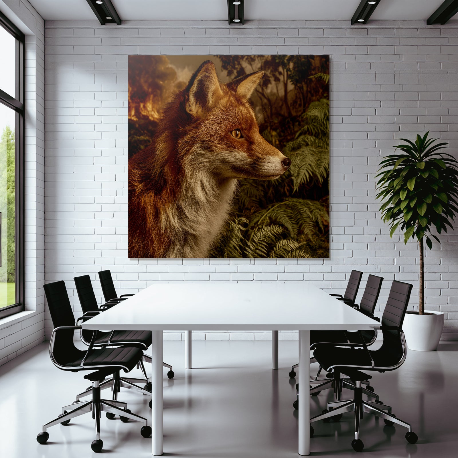 Fuchs Im Farn Vor Rauch Und Feür