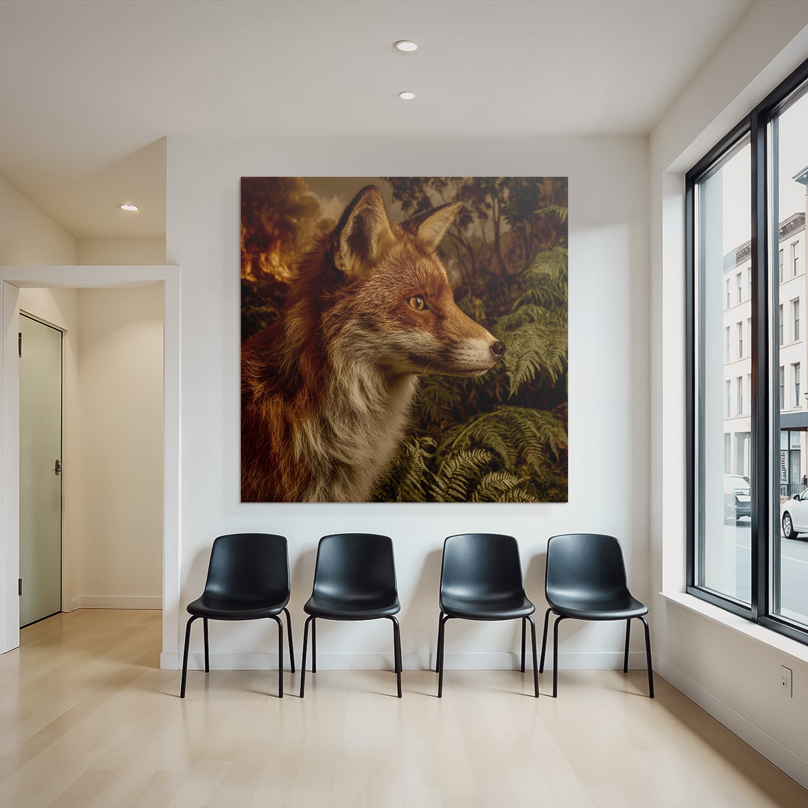 Fuchs Im Farn Vor Rauch Und Feür