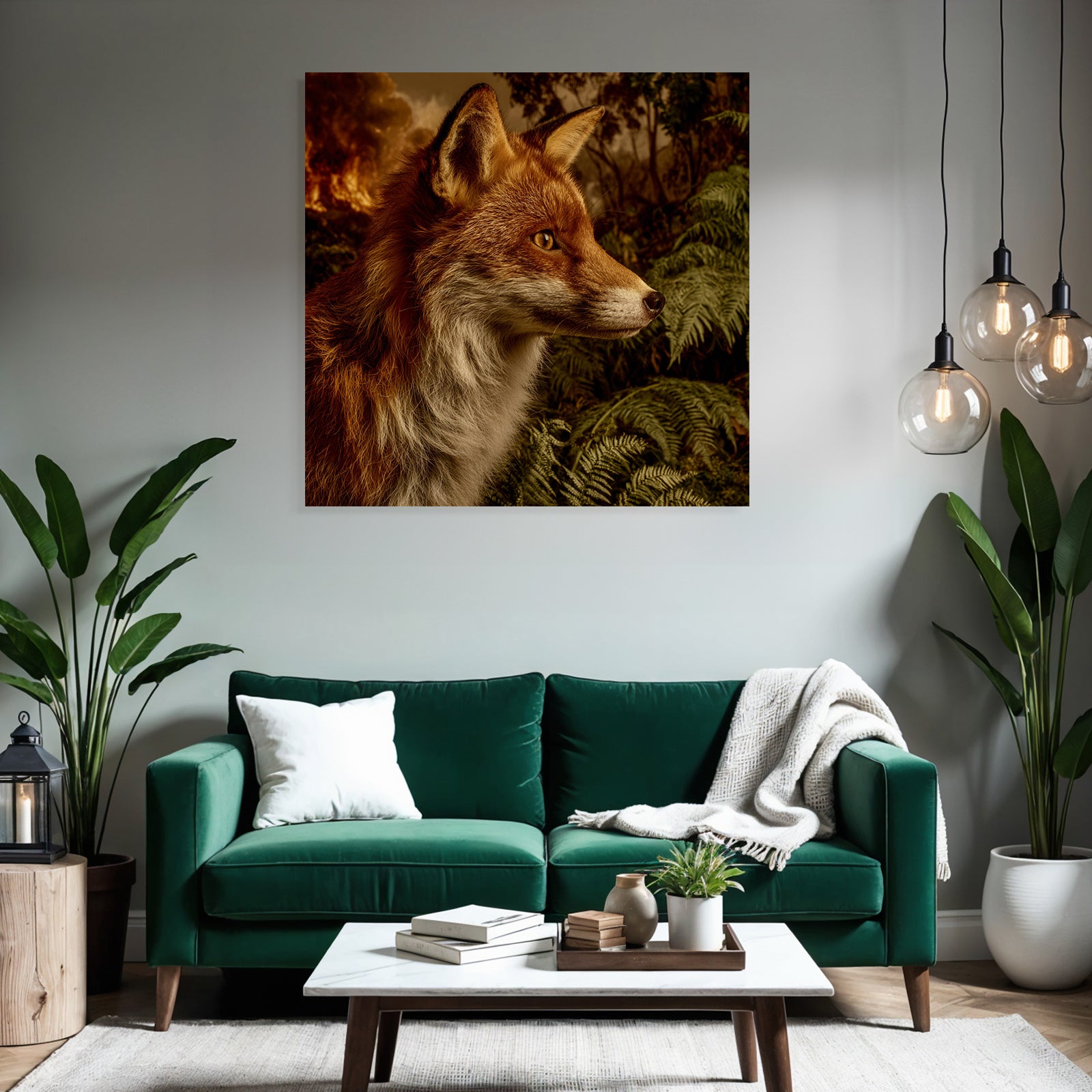 Fuchs Im Farn Vor Rauch Und Feür