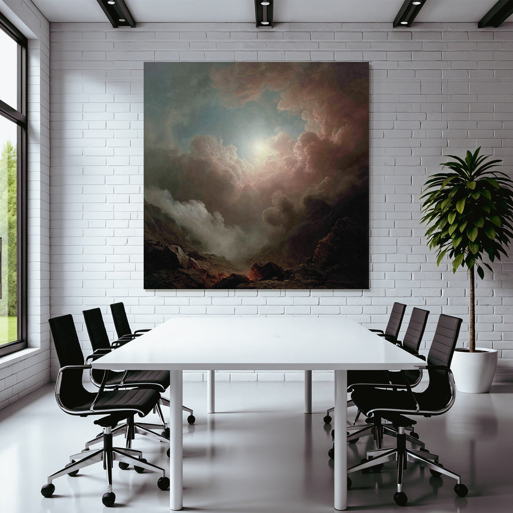 Romantische Landschaft Mit Dramatischen Wolken Und Licht