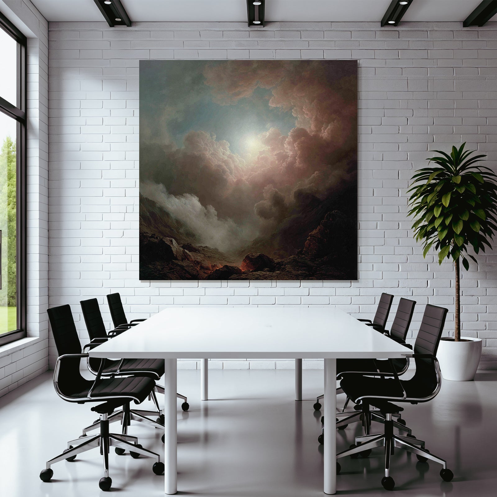 Romantische Landschaft Mit Dramatischen Wolken Und Licht