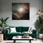 Romantische Landschaft Mit Dramatischen Wolken Und Licht