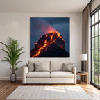 Vulkaneruption Mit Lava Und Dunklen Wolken
