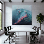 Vulkanlandschaft Mit Fliessender Lava Und Rauch