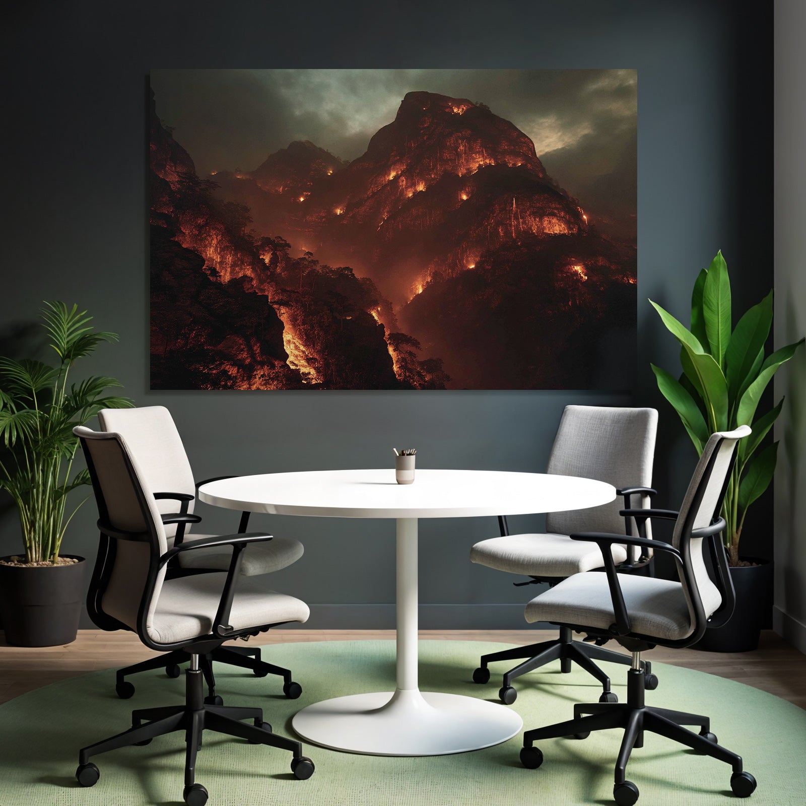 Dramatische Berglandschaft Im Feürlicht