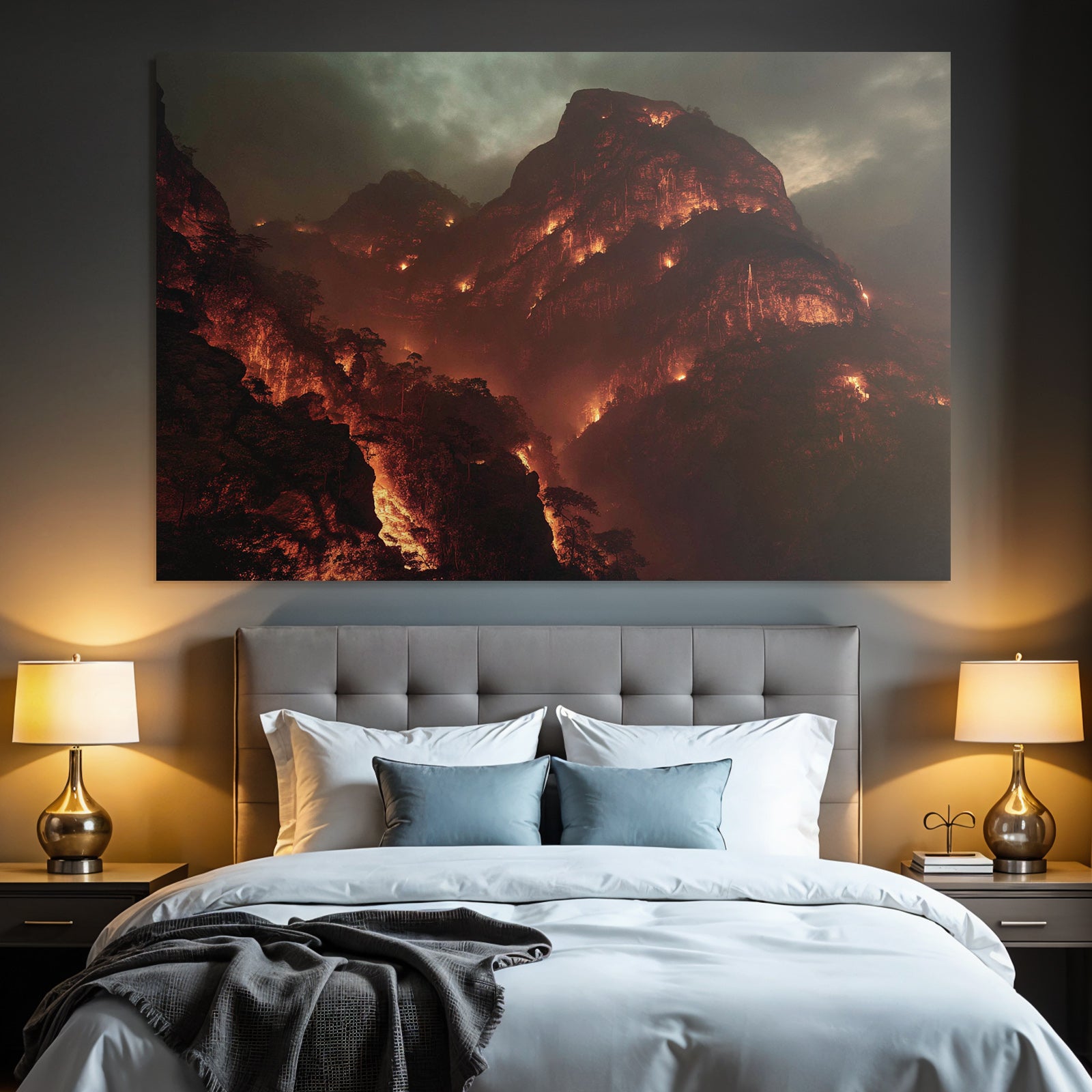 Dramatische Berglandschaft Im Feürlicht