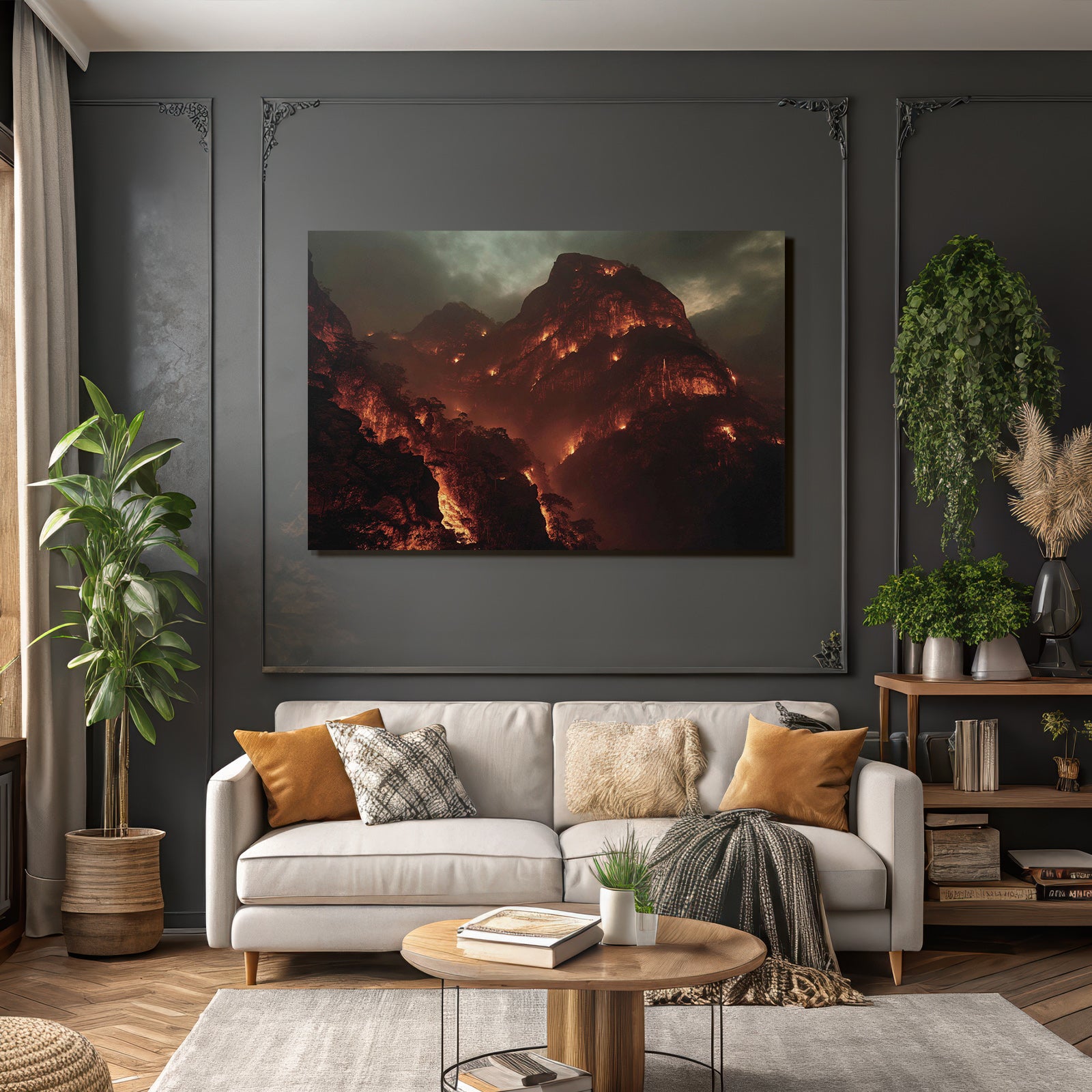 Dramatische Berglandschaft Im Feürlicht