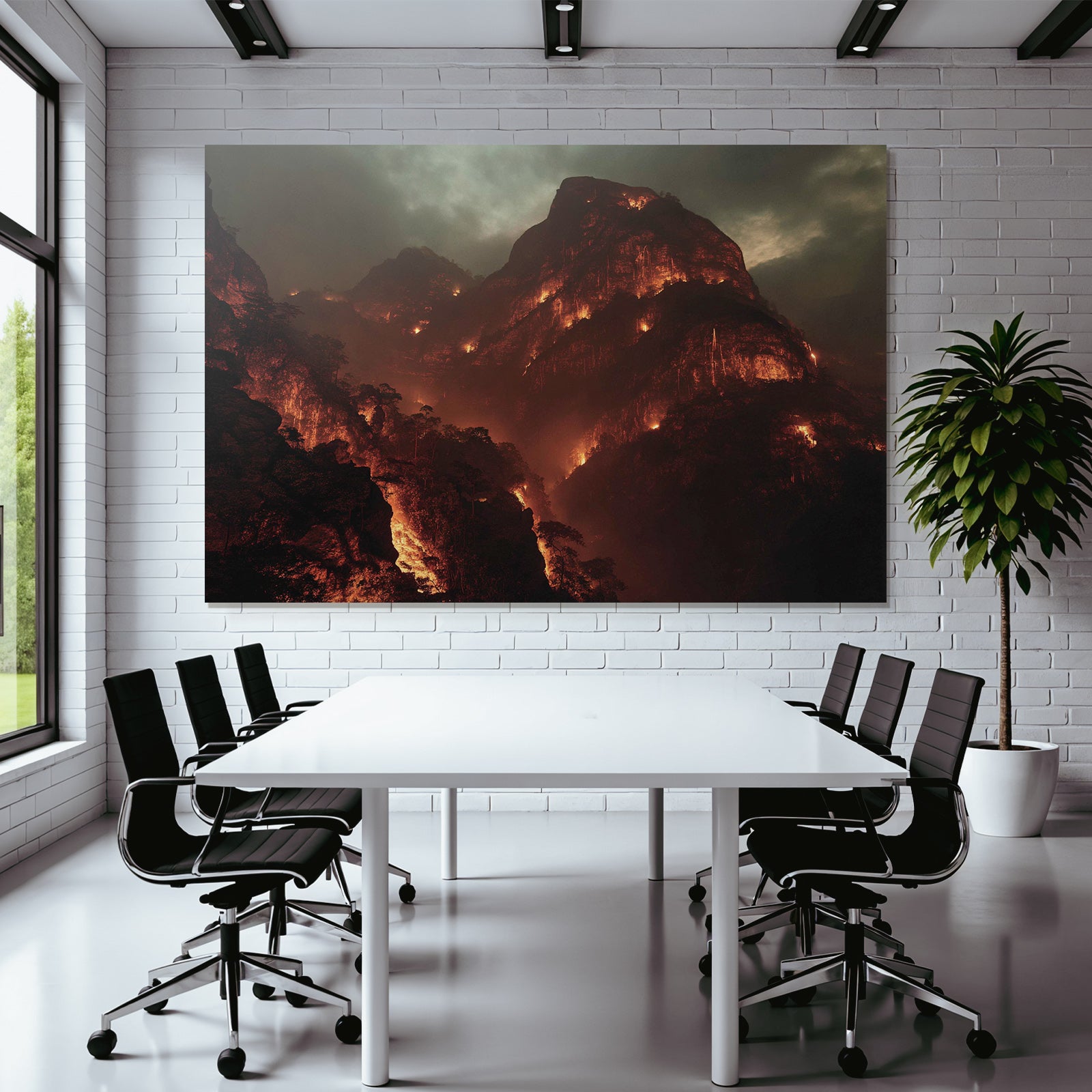 Dramatische Berglandschaft Im Feürlicht