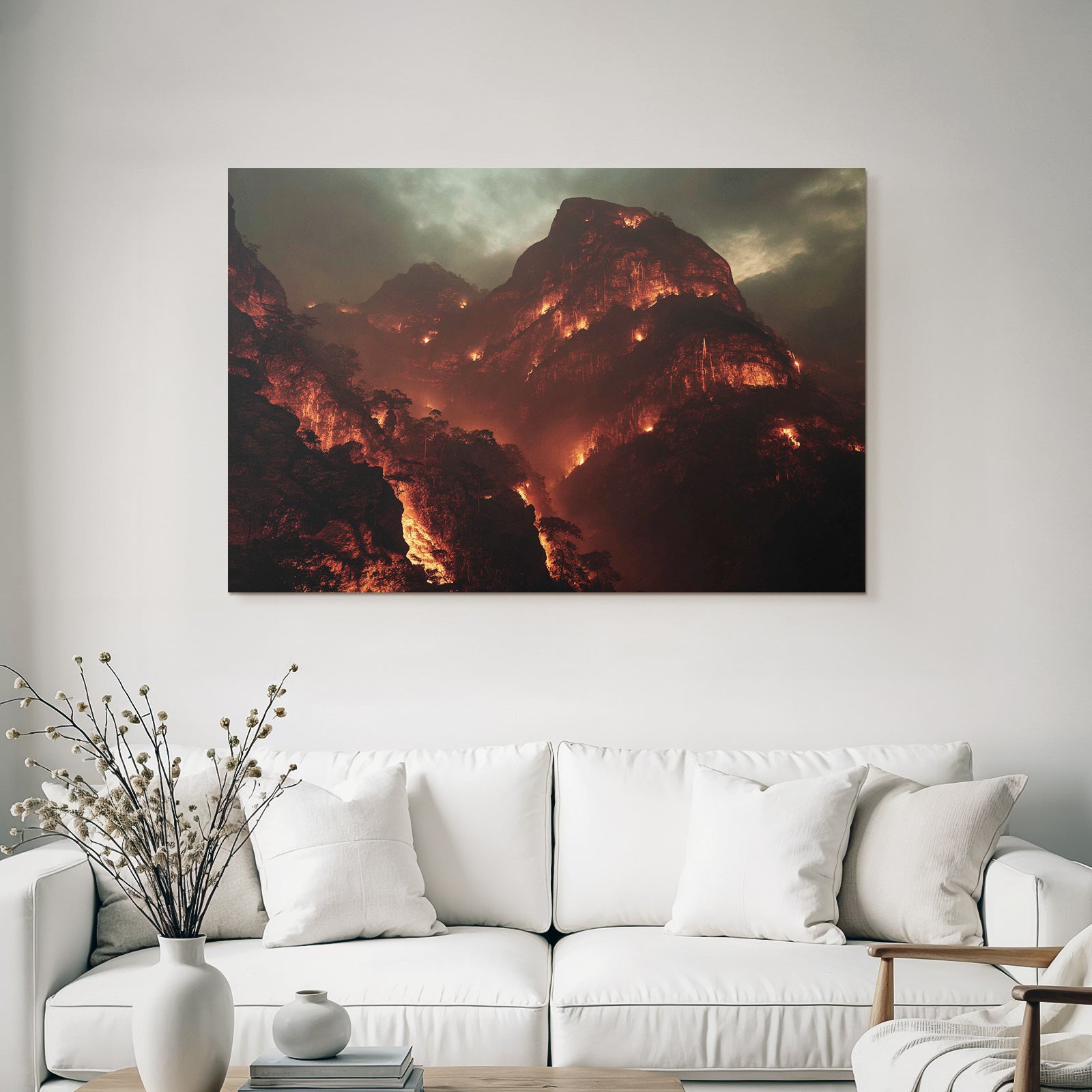 Dramatische Berglandschaft Im Feürlicht