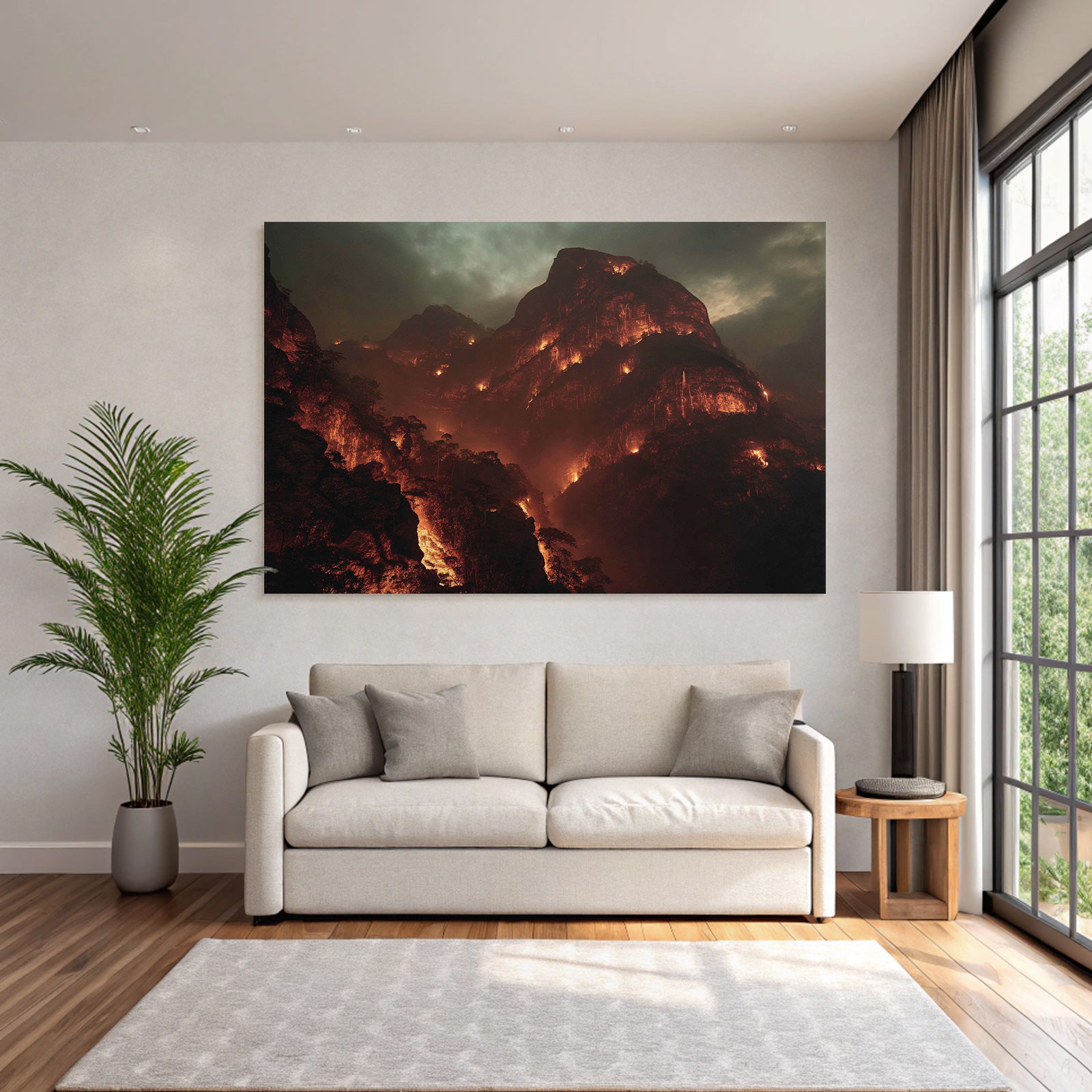 Dramatische Berglandschaft Im Feürlicht