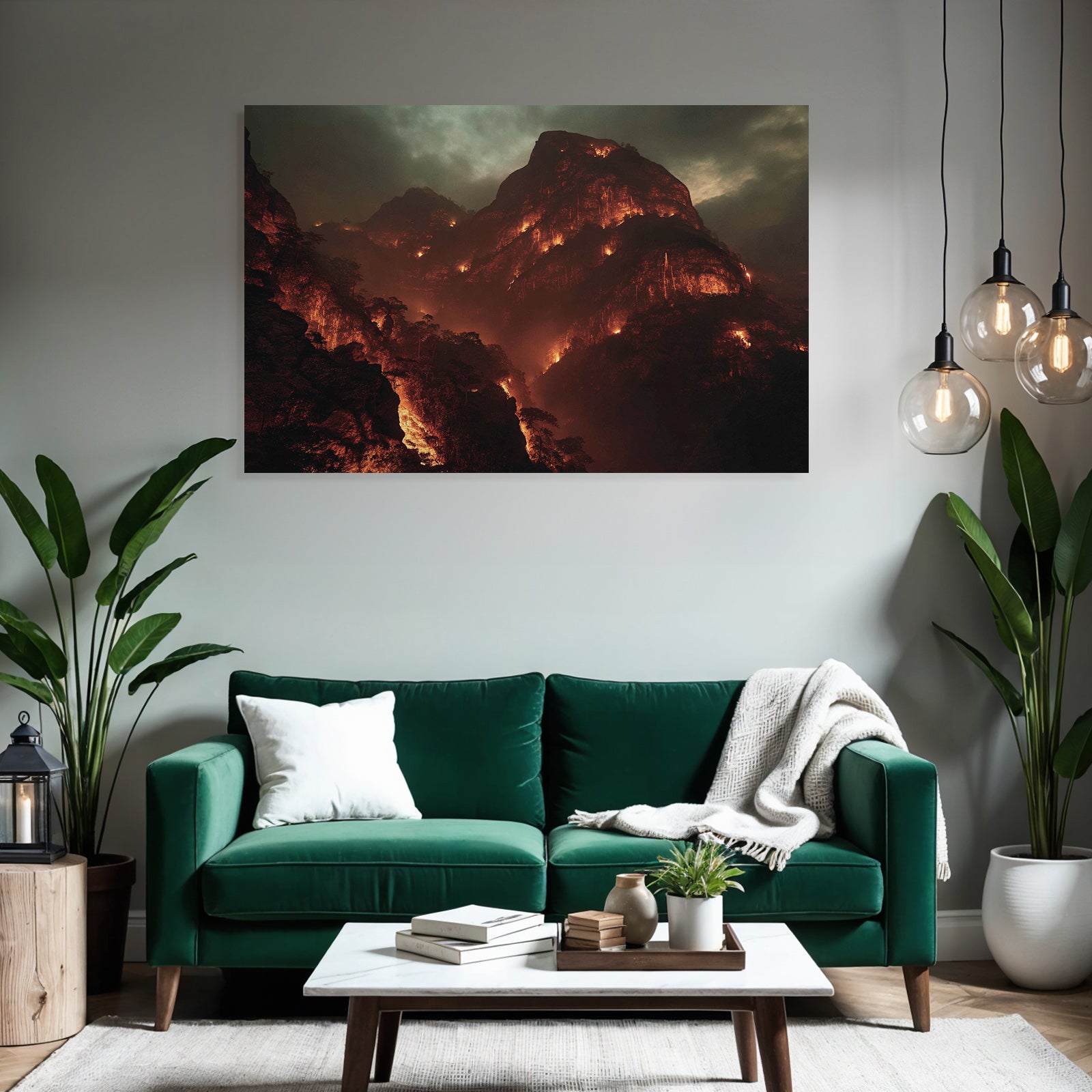Dramatische Berglandschaft Im Feürlicht