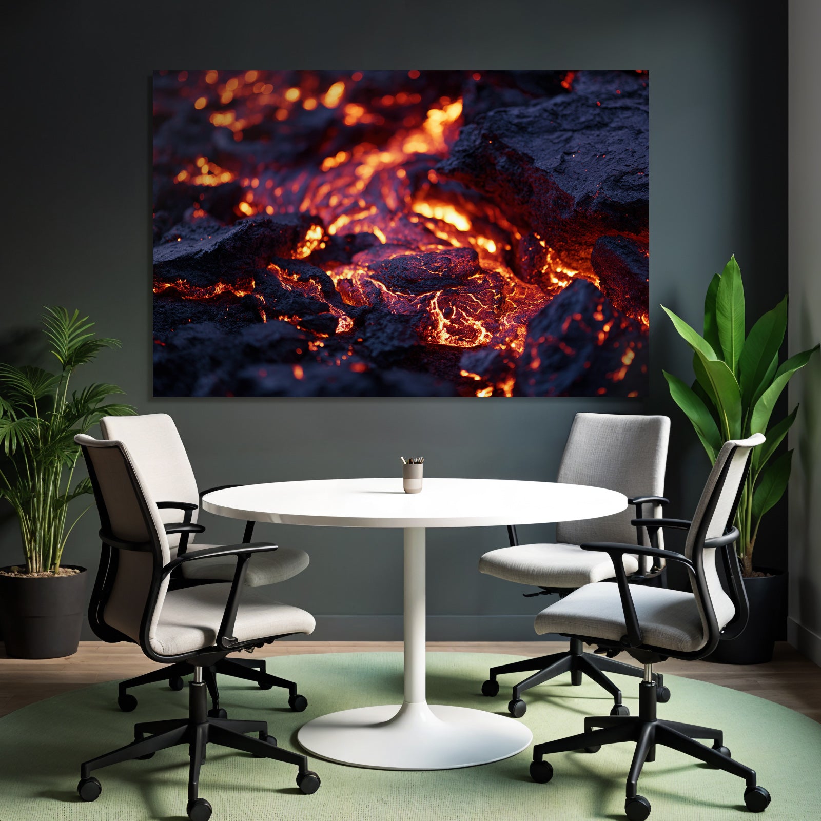 Gluhende Lava Auf Vulkanischer Oberflache