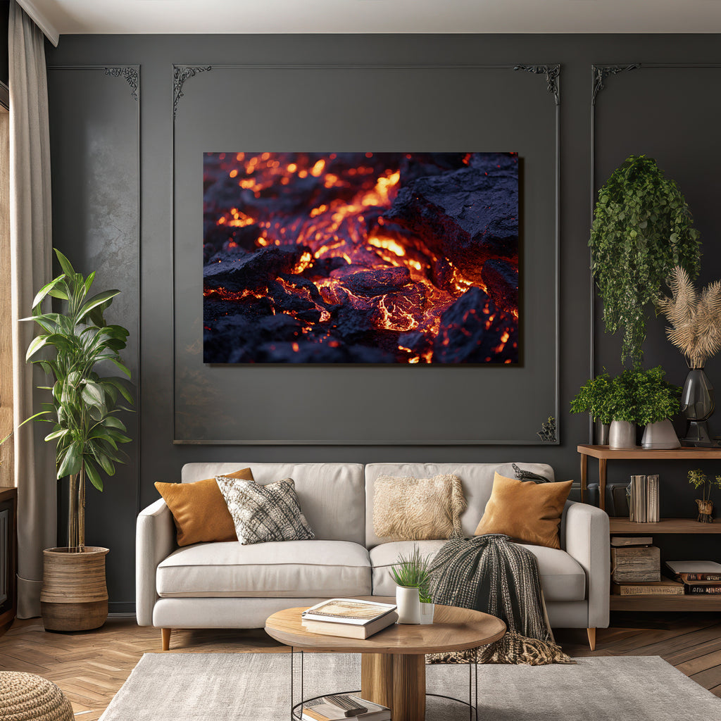 Gluhende Lava Auf Vulkanischer Oberflache
