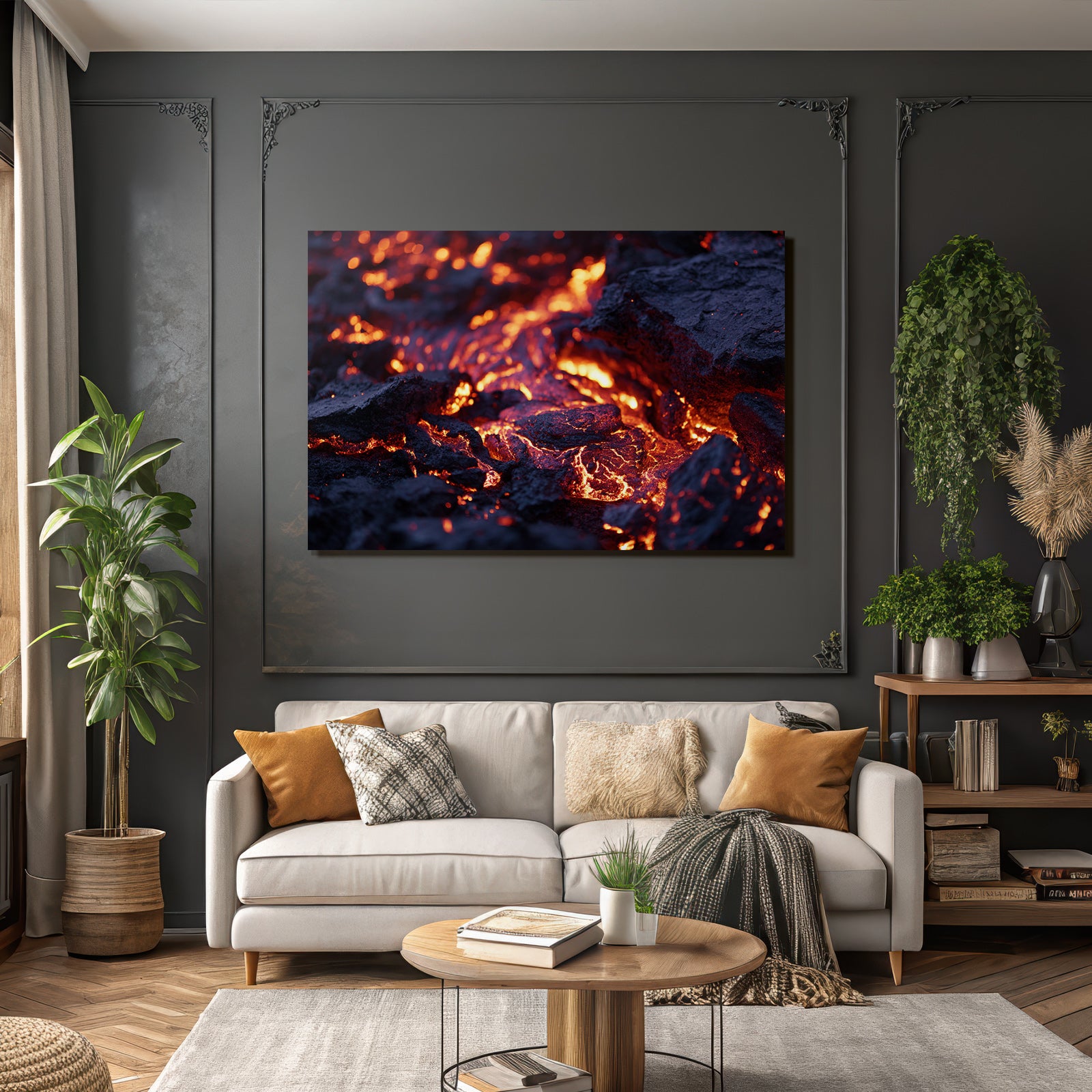 Gluhende Lava Auf Vulkanischer Oberflache