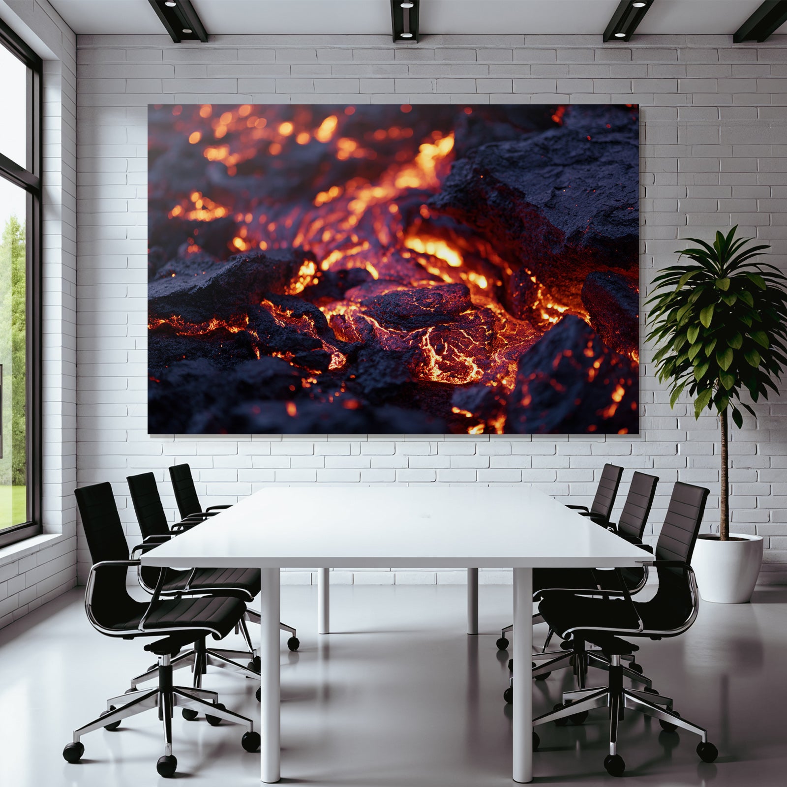 Gluhende Lava Auf Vulkanischer Oberflache