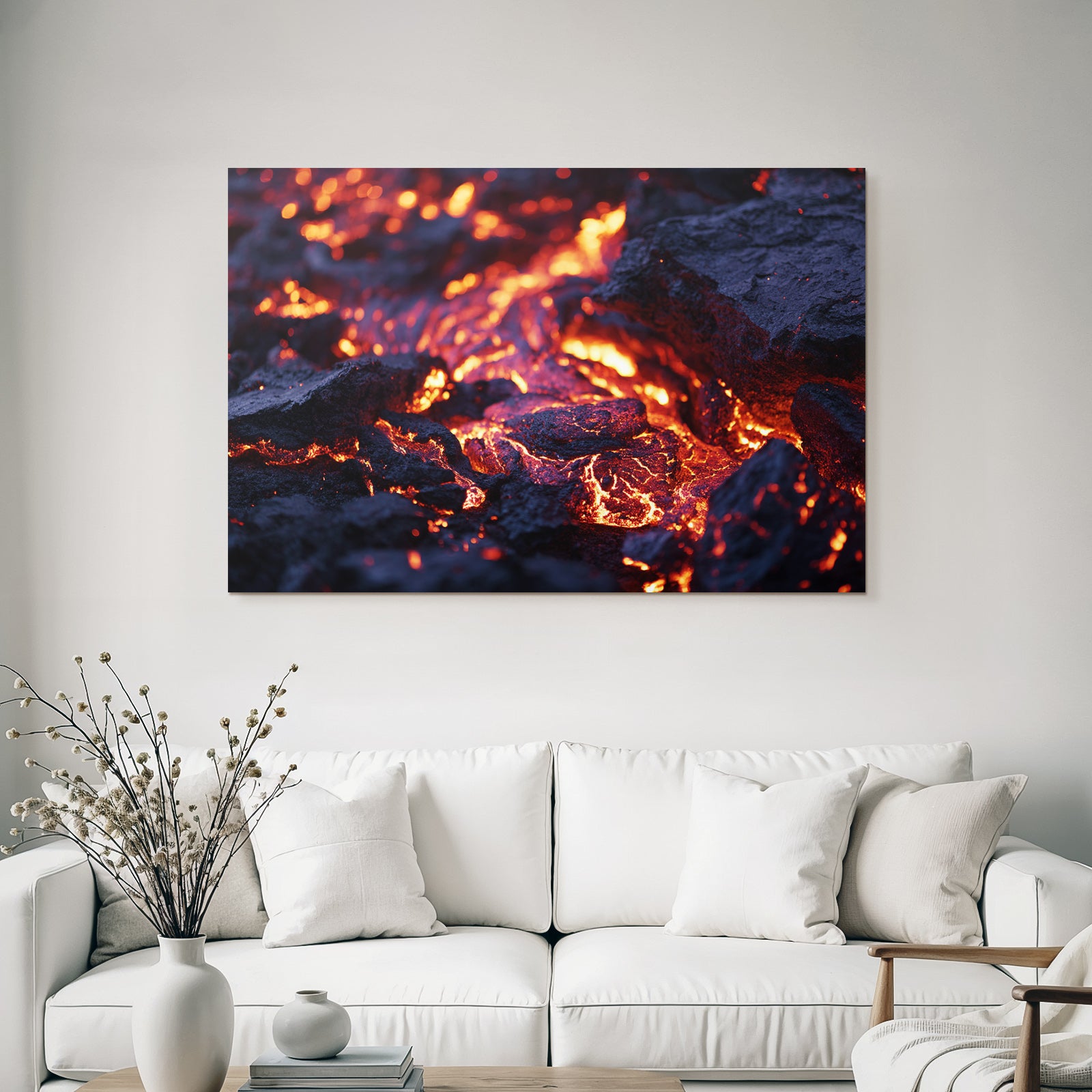 Gluhende Lava Auf Vulkanischer Oberflache