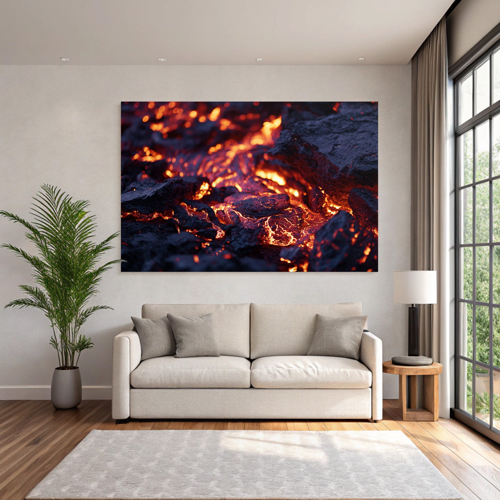Gluhende Lava Auf Vulkanischer Oberflache