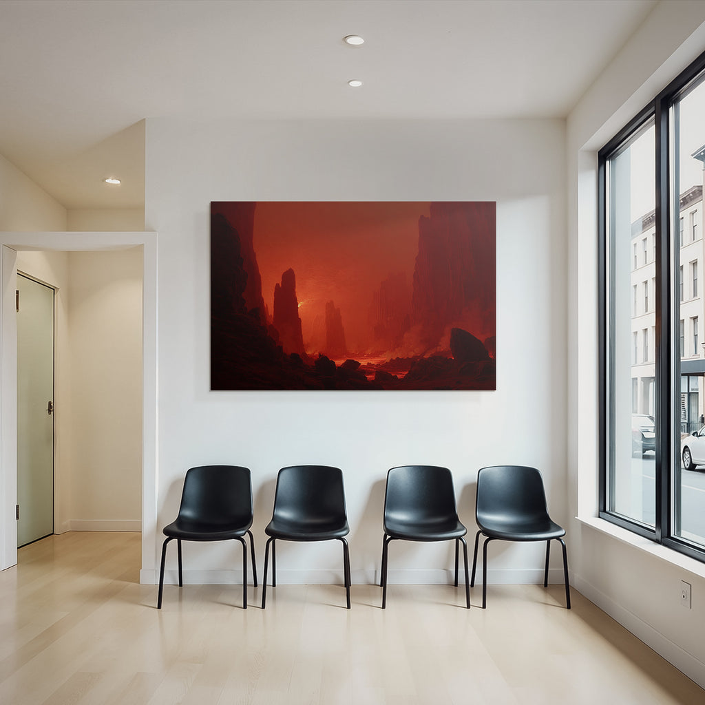 Höllenlandschaft Mit Fliessender Lava